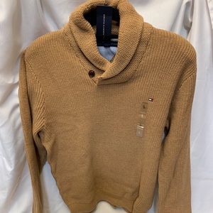 Tommy Hilfiger Shawl Collar Sweater Camel color